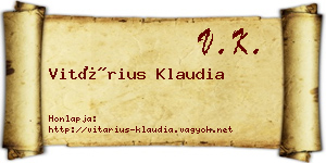 Vitárius Klaudia névjegykártya
