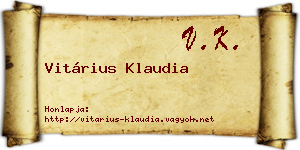 Vitárius Klaudia névjegykártya