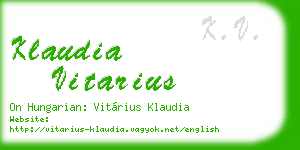 klaudia vitarius business card